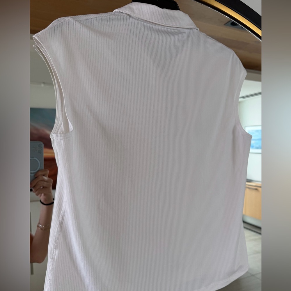 Nike Dri-FIT Sleeveless Polo Shirts (One Black & One White) Tennis Golf Set M - Picture 2 of 12